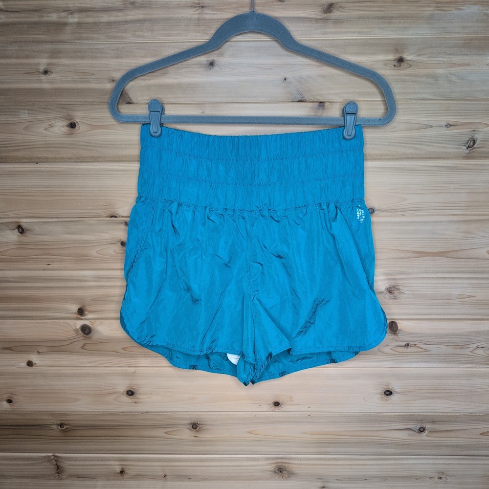 FP Movement The Way Home Shorts Teal Blue High Waisted Athletic Running Womens L